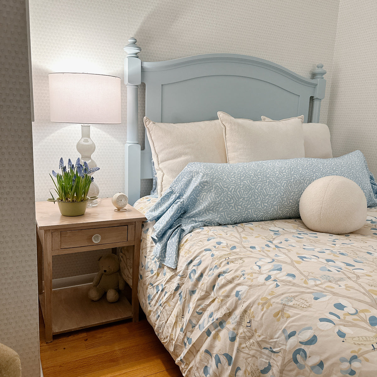 Chloe Duvet with Brain Coral Ruffle Pillow